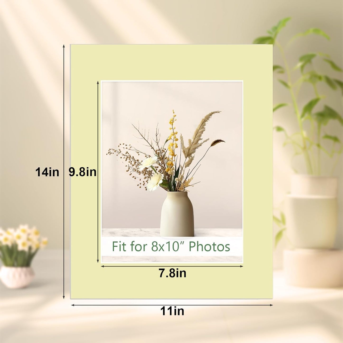 Egofine 14 Packs Picture Frame Mats, 11x14 Picture Mats for 8x10 Photos, Acid-Free Mixed Colors Pre-Cut Photo Board for Photos, Prints, Artworks