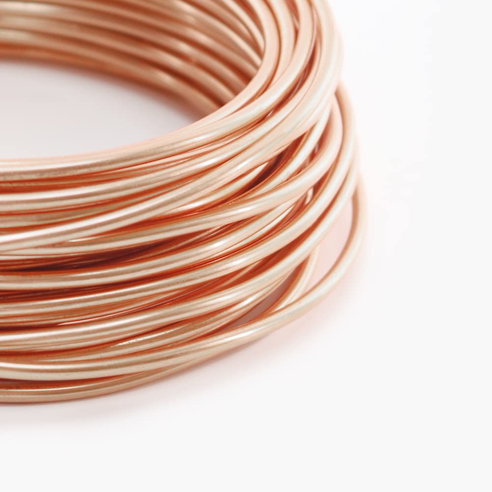 Tenn Well Aluminum Wire, 50 Feet Bendable Craft Wire for Jewelry Making, Plants, Gardening, Sculpting (9 Gauge, Copper Tone)