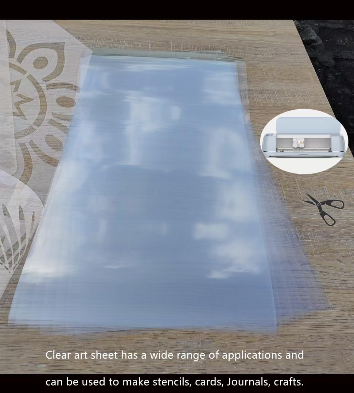 Transparent Blank Mylar Stencil Sheets for Cutting, 16" x 24" 7.5 mil/0.19mm Thick 8 Sheets.Gift, Acetate Template Material, Craft Plastic Sheets (16×24” /7.5 mil)