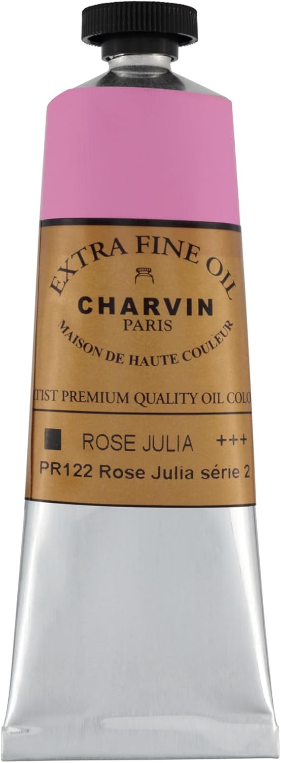 Charvin Extra Fine Oil Paint, Julia Pink 60 mL - Triple-Milled, Rich Texture, Poppy Oil-Based, Light-Fast, Handmade, Archival Quality