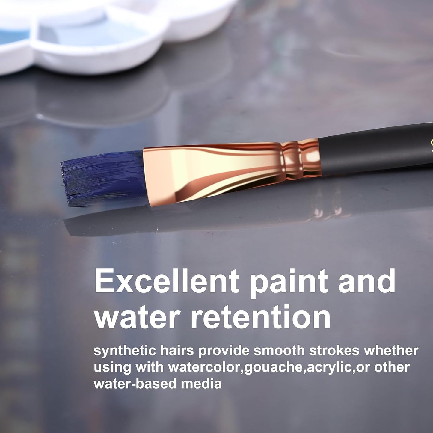 Paint Brush Set 6 Different Shapes for Watercolor Rock Face Painting Brush, Artist Craft Brush Supplies, Paint Brush Set for All Purposes Adult Painting (6)