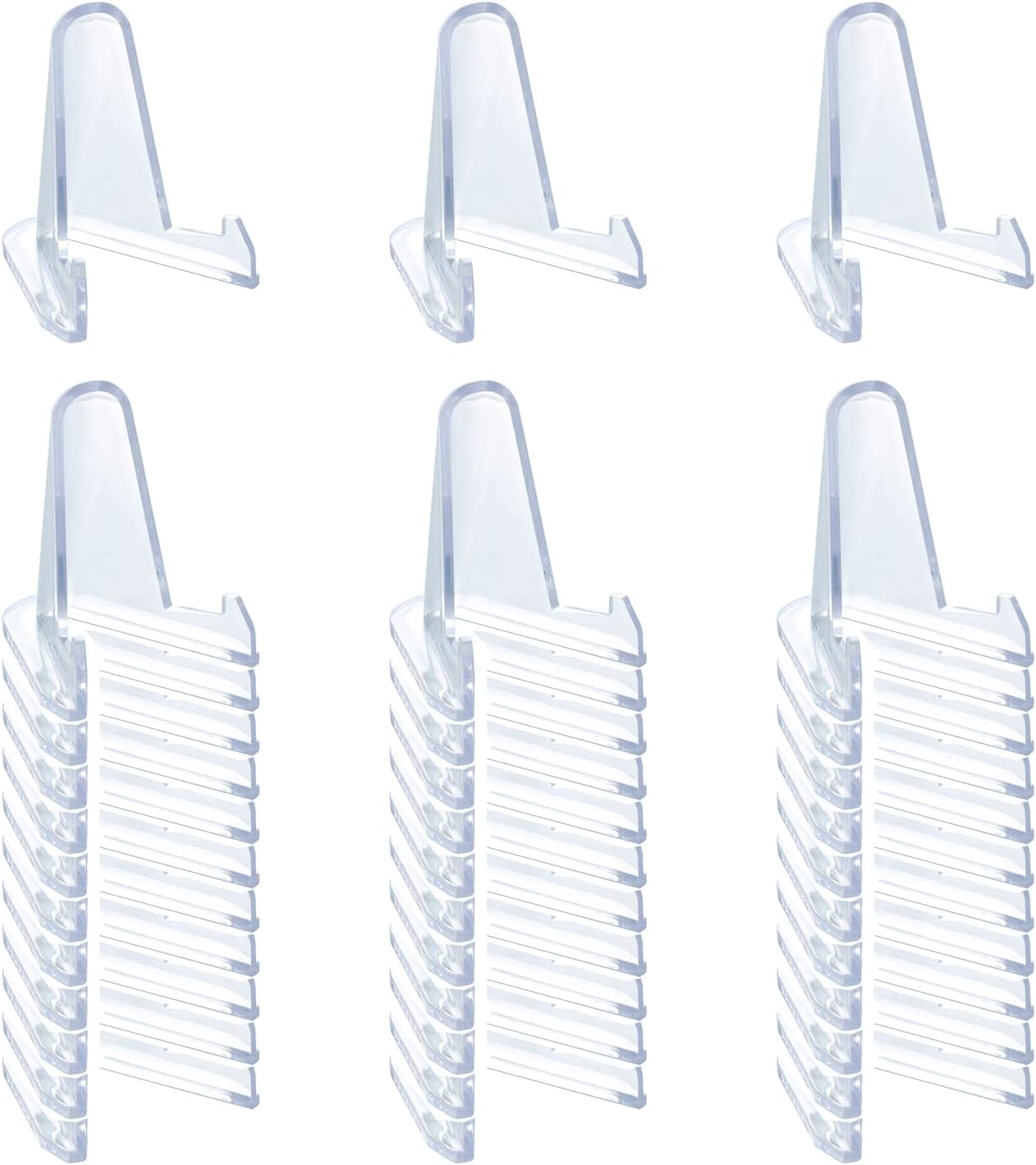 36 PCS Acrylic Display Holder Clear Display Easel Stands for Coins Capsules Phone Medals Stones Cards (Medium)