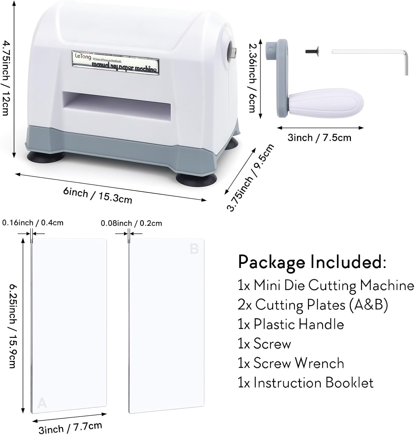 Mini Manual Die Cutting Machine, Portable Die Cut and Embossing Machine for Card Making Scrapbooking Paper Crafting Mini Die Cuts Machine Works with Dies and Folders That Are 3" Wide or Smaller
