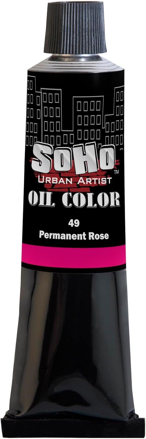 Soho Urban Artist Oil Paint - Permanent Rose, 170 ml Tube - Best Valued Oil Colors for Painting, Excellent Pigment Load