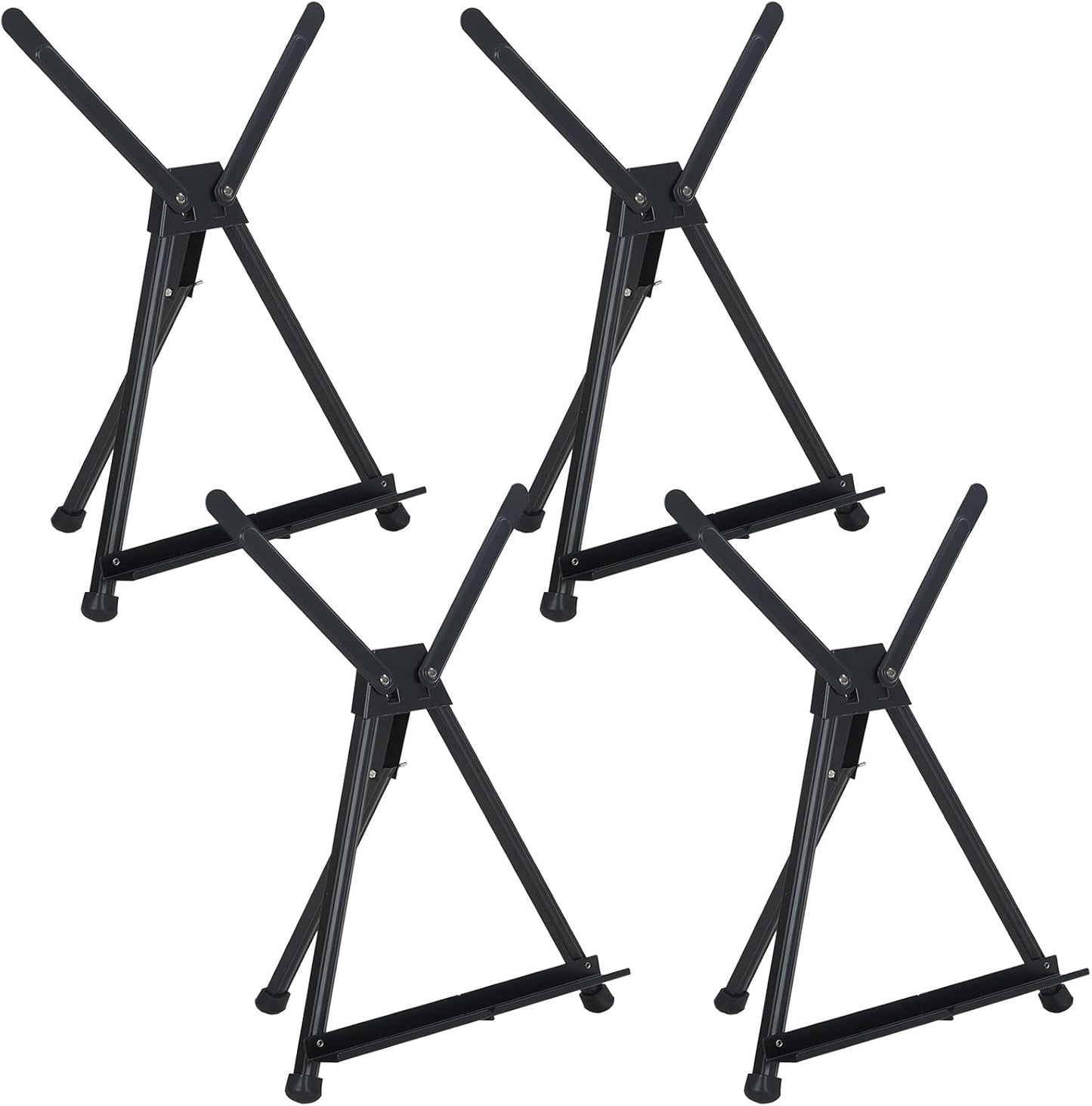 MEEDEN 4pcs Tabletop Easels, Metal Stand for Painting & Display, Aluminum Desktop Art Easel, Foldable Portable Tripod Stand for Canvas, Paintings, Photos, Books, Signs