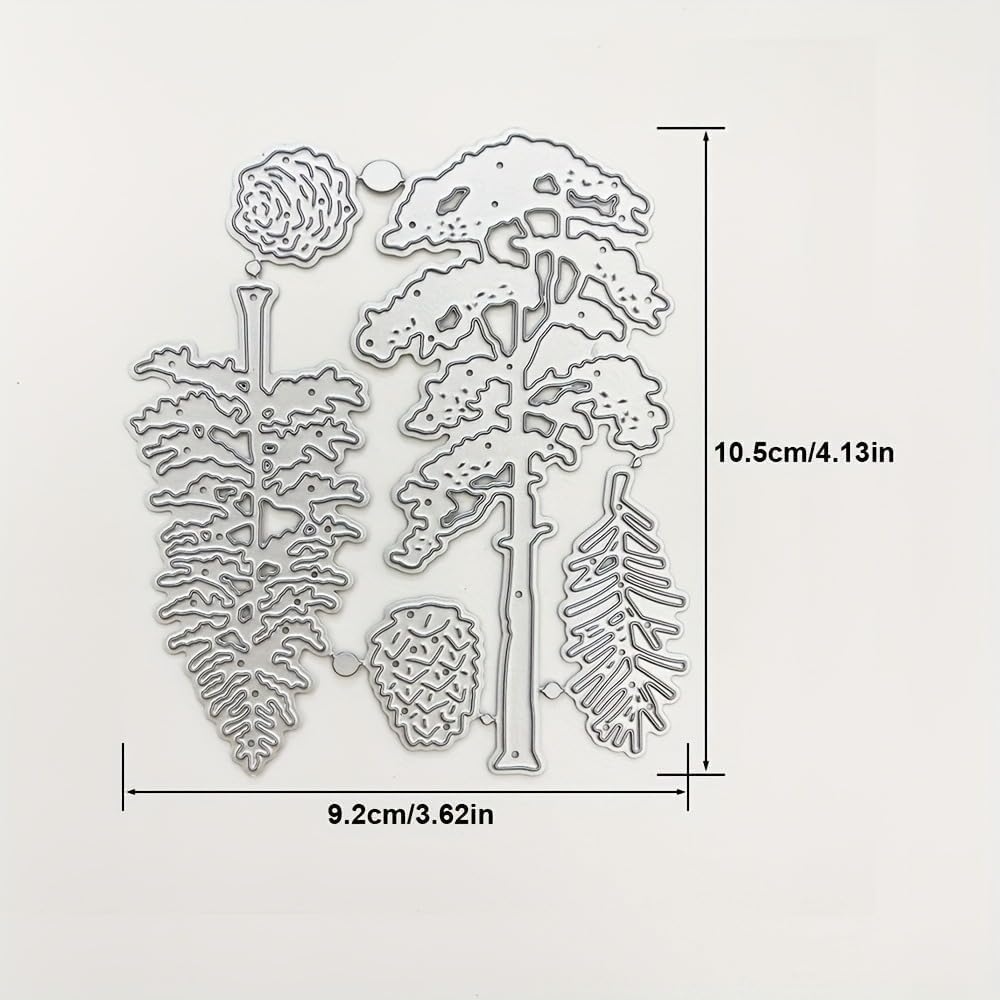 Mvchifay Cutting Dies Christmas Metal Stencils Scrapbooking Tool DIY Emboss Paper Card Making (Pine Trees-11x10cm)