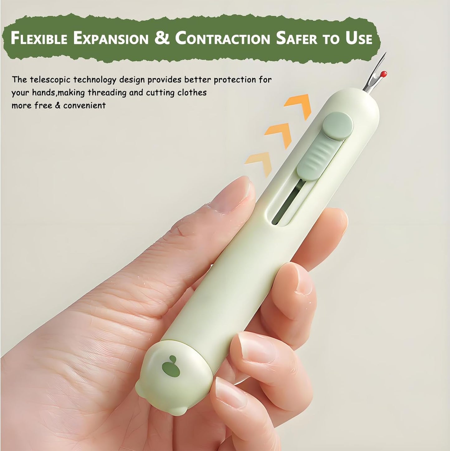 3-in-1 Automatic Needle Threader with 2 Hand Sewn Needles,Needle Threaders for Hand Sewing/Denim/Silk/Embroidery,Professional Tool for Quilting & Clothing Repair (Green)