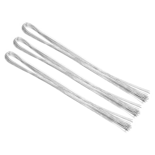 PATIKIL 32 Inch 22 Gauge Floral Stem Wire, 2 Pack/80 Pieces Bouquet Stem Paper Wrapped for DIY Crafts Flower Arrangements, Silver Tone