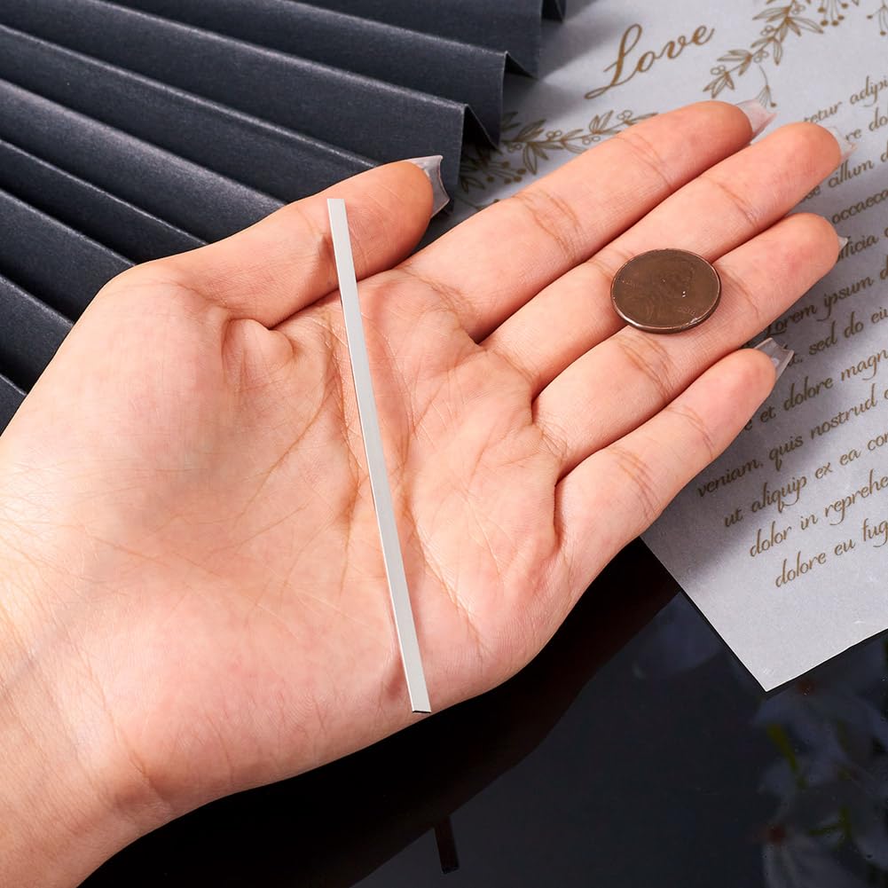 Fashewelry 1pc 925 Sterling Silver Flat Wire 3x1mm Rectangle Bezel Strip 0.3 Feet Dead Soft Metal Wire with 1pc Cleaning Cloth for Stone Cabochon Rings Bangles Jewelry Making