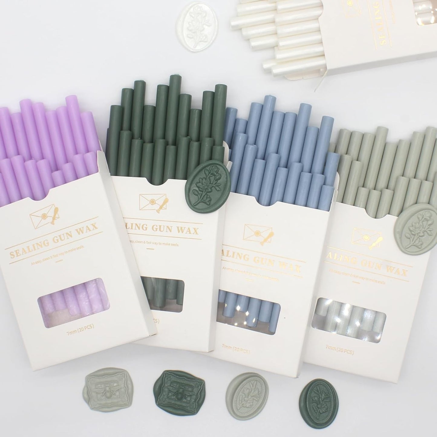 Sage Green Wax Seal Sticks 20pcs, Andotopee Glue Gun Wax Seal Sticks for Wax Seal Stamp, Premium Sealing Wax for Envelope Letter Seal Wedding Invation Craft Adhesive, Great Gift Ideas (Mini Size)