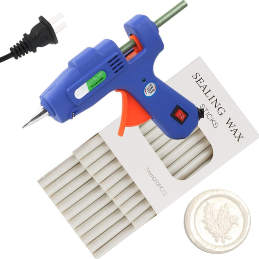 20pcs Pearl White Wax Sealing Sticks with Glue Gun, Easy No-Flame Envelope Sealer, Ideal for Wedding Invitations, Gift Wrapping, DIY Projects