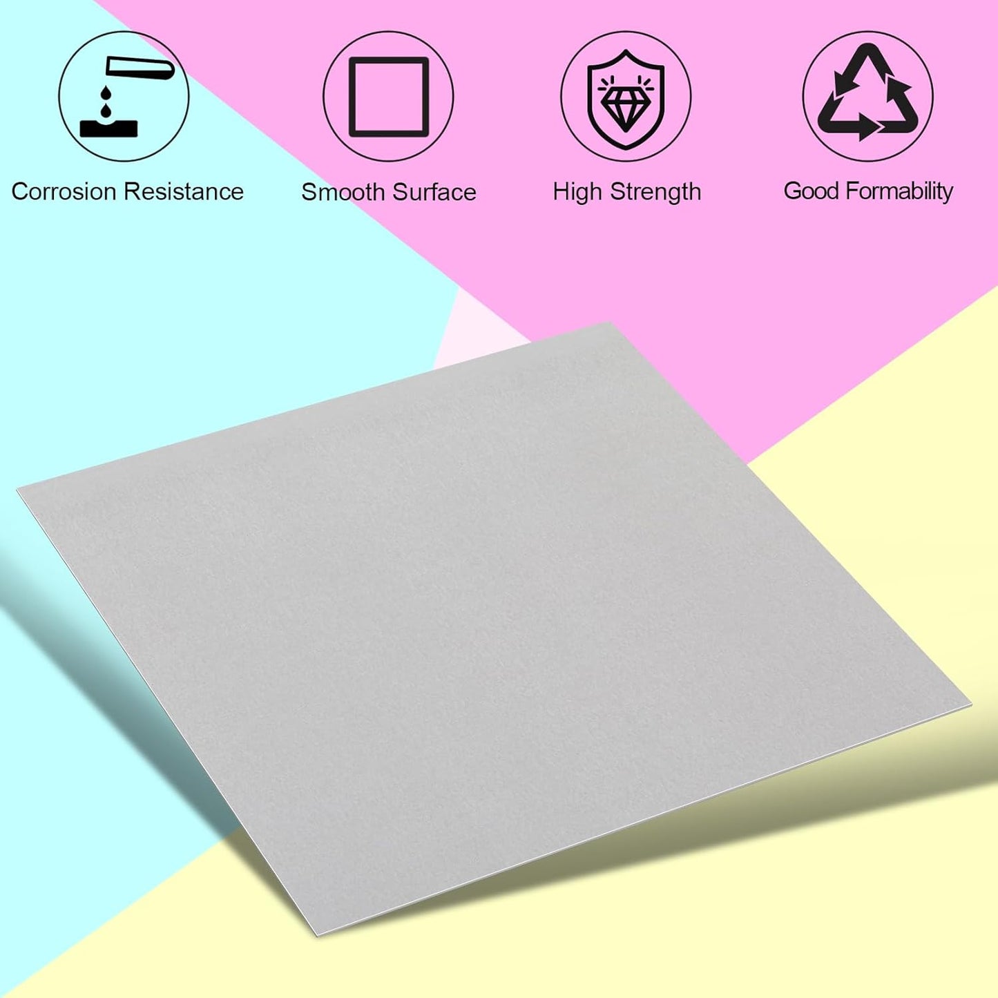 Galvanized Metal Sheet 12" x 12" x 1/16" Inch Galvanized Steel Sheet Plates for Magnetic Mount Board Wall 16GA(1.50MM) Galvanized Steel Plate Panels Stock for Roof Flashing Fixing Repair, Crafts, DIY