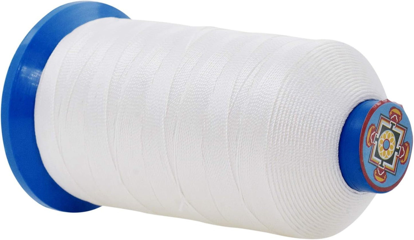 Mandala Crafts Heavy Duty Bonded Nylon Thread White - 800 YDs Size 277 840D T270 Tex 270 for Leather Jeans Weaving Outdoor Marine Upholstery