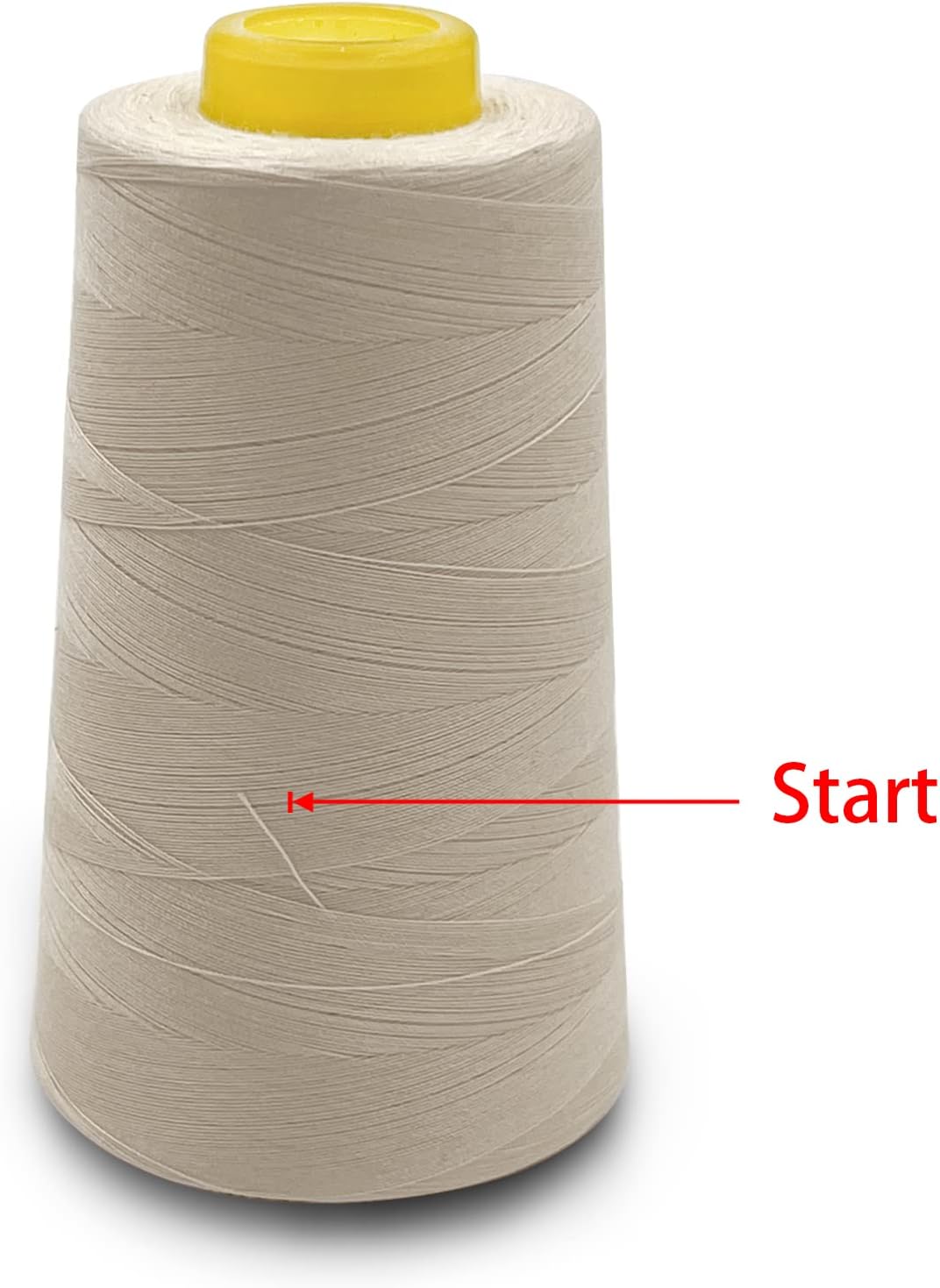 Tortoise 4 Cones of 3000 Yards Each Spool Thread for All Purpose, Serger, Overlock, Quilting, Sewing Machine - 100% Polyester, Light Cream