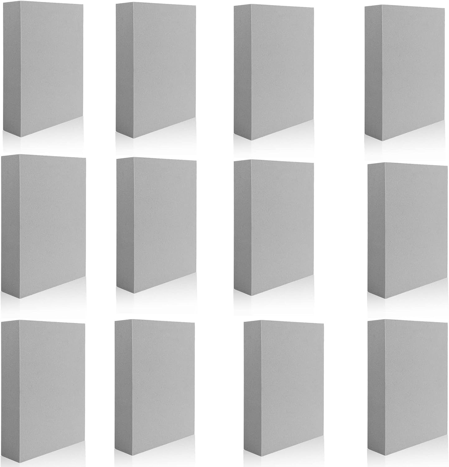 BAOFALI 12 Pcs Stamping Foam Grey Moldable Foam Stamps Plastic Dry Foam Stamp Pad Cut and Dry Foam Stamping Foam Block for Sculpture, Modeling, DIY Arts and Handicrafts Projects