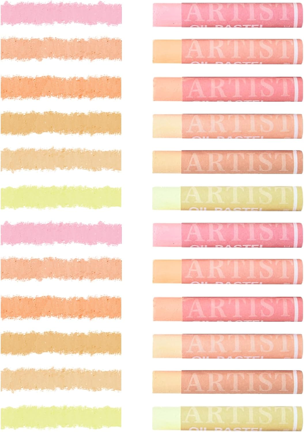 qianshan Soft Oil Pastels 12pc Set of 6 Assorted Colors,Non Toxic,Soft Texture Vibrant and Creamy Oil Crayons Pastels Art Supplies For Professional Artists Beginners Drawing.Skin