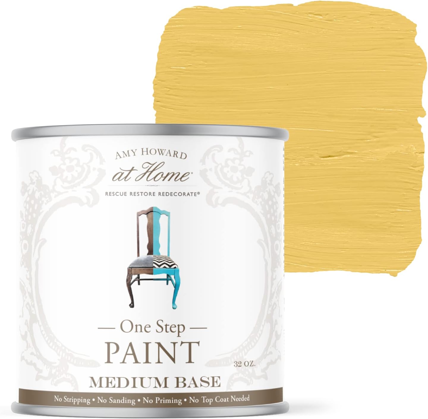 AMY HOWARD AT HOME Chalk-Based One Step Paint for Furniture, Cabinetry, Decor, Finish, and More | No Stripping, Sanding, or Priming | Medium Base | 16 Ounce | Holey Moley