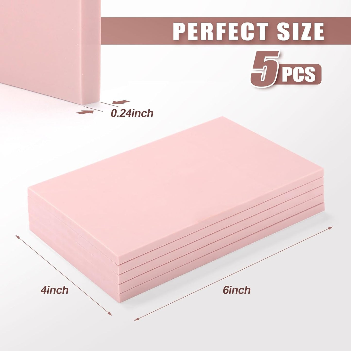 Linoleum Blocks for Printmaking Supplies - 5PCS 4”x6”Rubber Linocut Block Printing Kit for Stamp Carving, Soft Relief Printing Linoleum for DIY Crafts & Art Projects