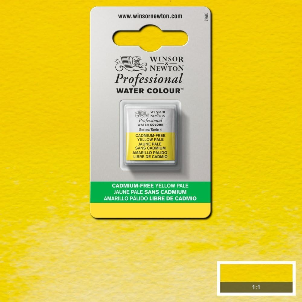 Winsor & Newton Professional Water Colour Paint, Half Pan, Cadmium-Free Yellow Pale