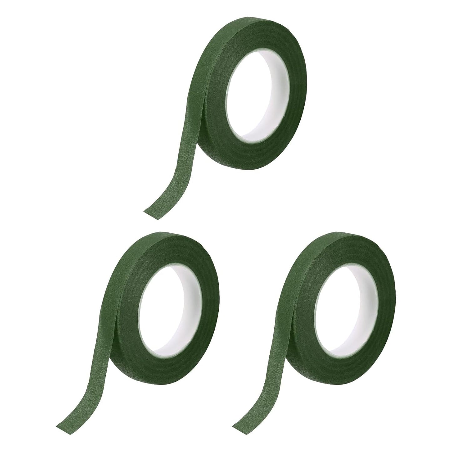 MECCANIXITY 3 Rolls Floral Tapes, 30 Yard x 1/16 in Florist Crepe Flowers Bouquets Tape Adhesive Waterproof for Flower Arranging Wrapping, Olive Green