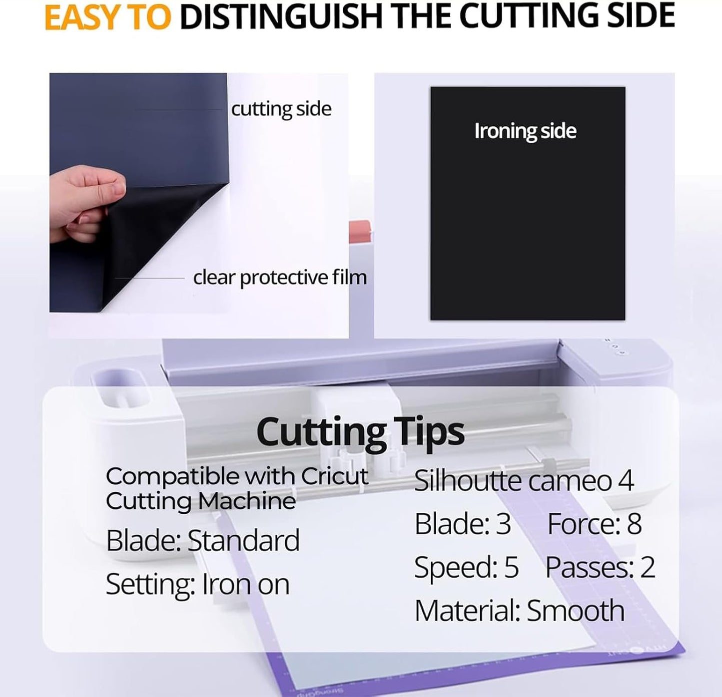 HTVRONT Black Heat Transfer Vinyl Bundle - 10 Pack 12" x 10" HTV Vinyl for T-Shirt, Black Iron on Vinyl for All Cutting Machine or Heat Press Machine