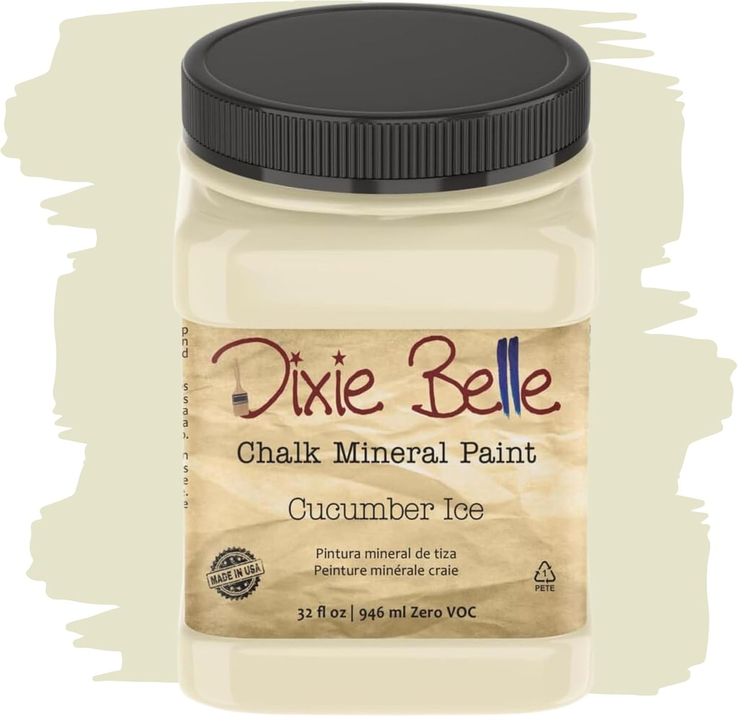 Dixie Belle Paint Company Chalk Finish Furniture Paint - Cucumber Ice (32oz) - Matte Subtle Green Chic Chalk Mineral DIY Furniture Paint
