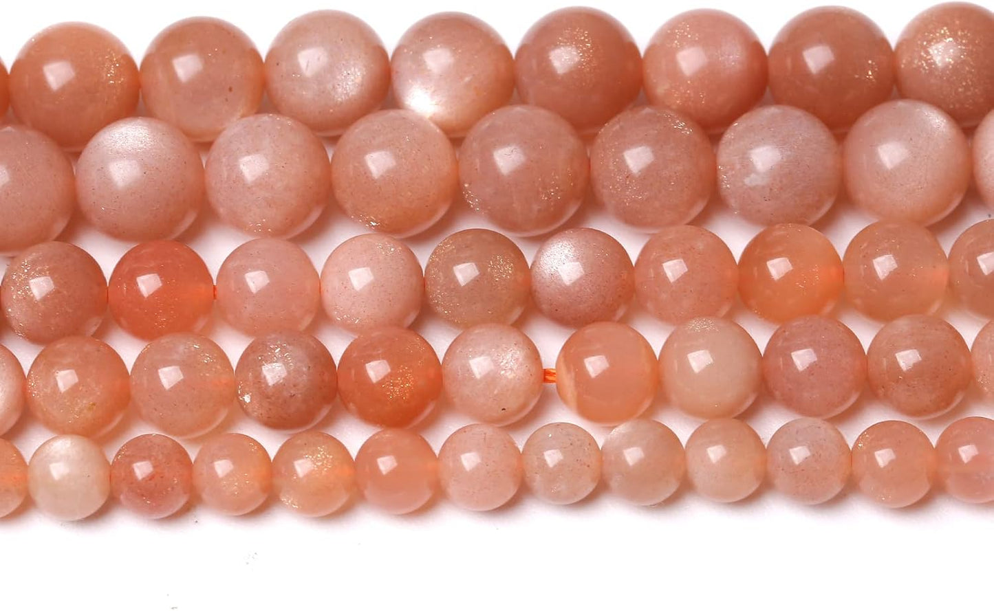 45pcs 8mm 7A Natural Orange Sunstone Round Loose Spacer Beads for Jewelry Making DIY Bracelets Necklaces Healing Energy Stone Beads (8mm, 7a Suntone)