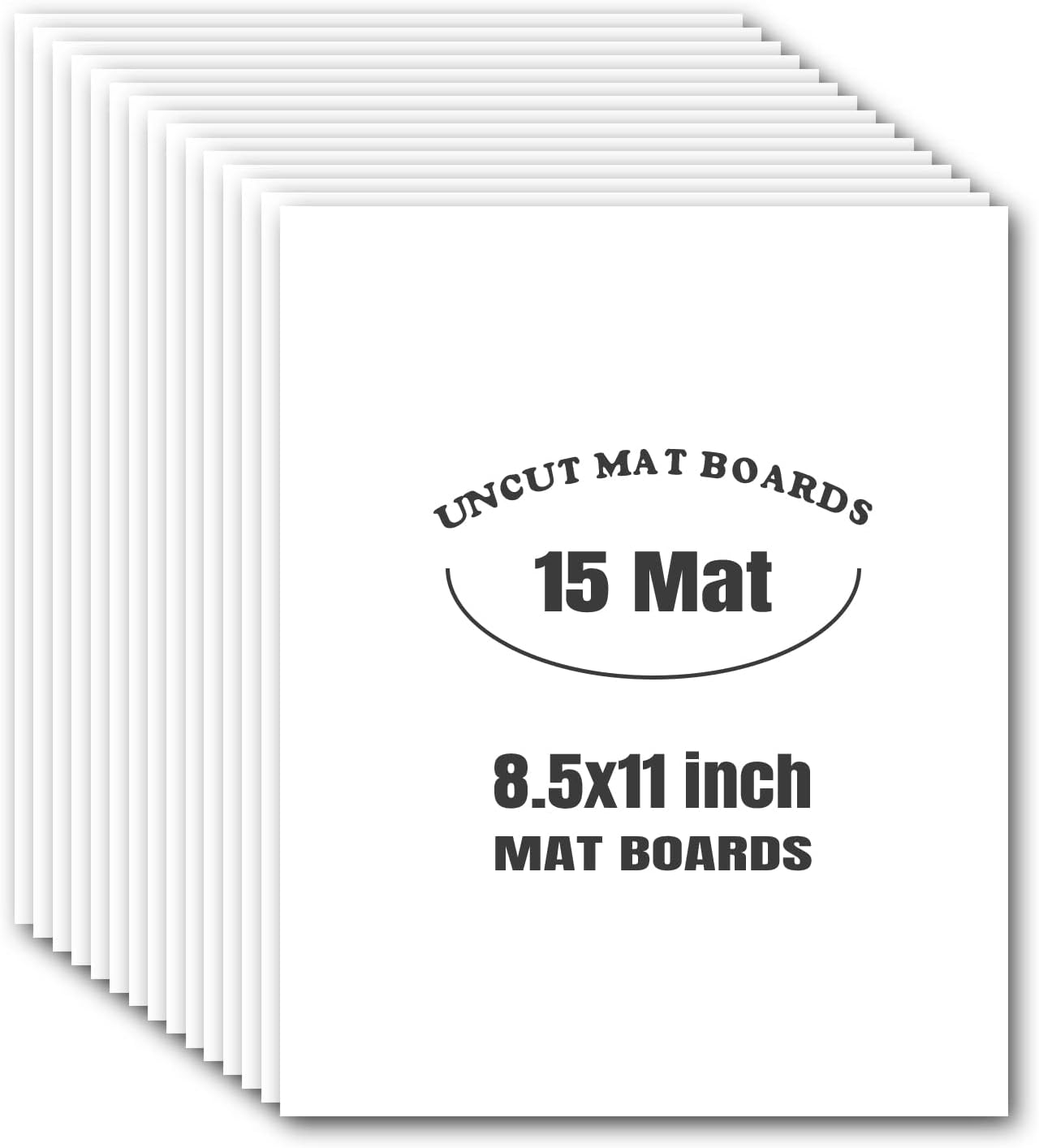 AUEAR, 15 Pack 8.5x11 Uncut Matte Boards White Photo Mat Board Great for Picture Framing, Print, Artwork