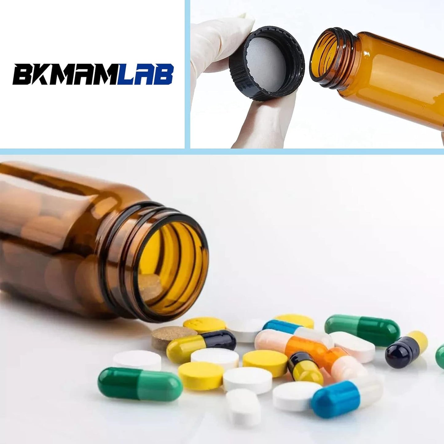 40ml Amber Small Glass Vials 30pcs with Screw Caps(30pcs)