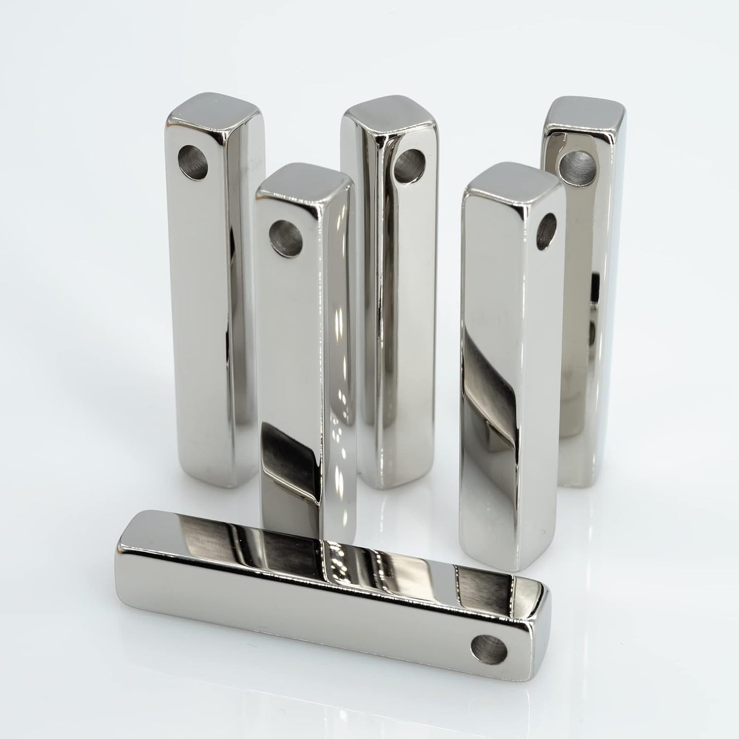 StayMax Rectangle Bar Engraving Blanks Stainless Steel Engraving Blank with Ball Chain 5 Pack