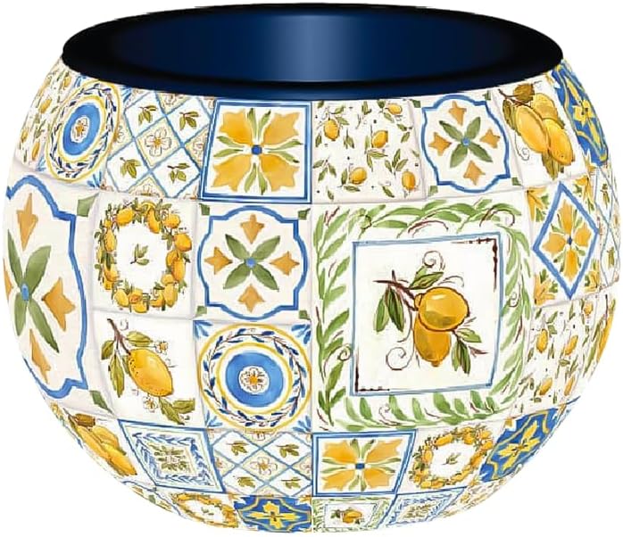 PieceRelax 3D Puzzle Planter - Retro Tiles - Danish Folklore Style, Home Decor Flower Pots for Indoor Cactus, Succulents Pots [K1104]