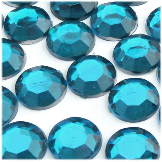 The Crafts Outlet 72pc Rhinestones Round 20mm - Flatback Aqua Blue AQA