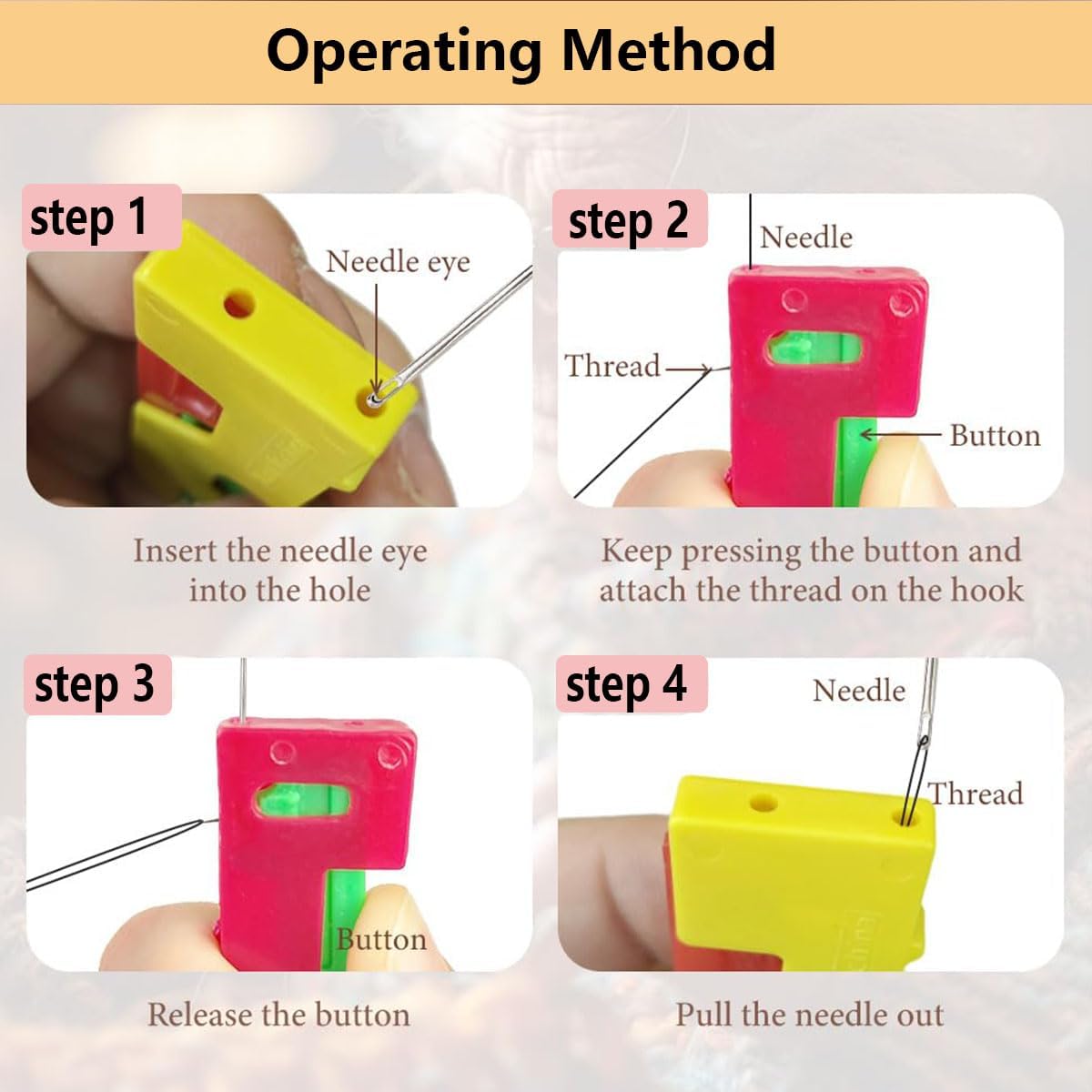 Automatic Needle Threader Set New Sewing Machine Accessories Plastic Auto Needle Threading Device Gifts for Mom and Neighbours (17 Pieces)
