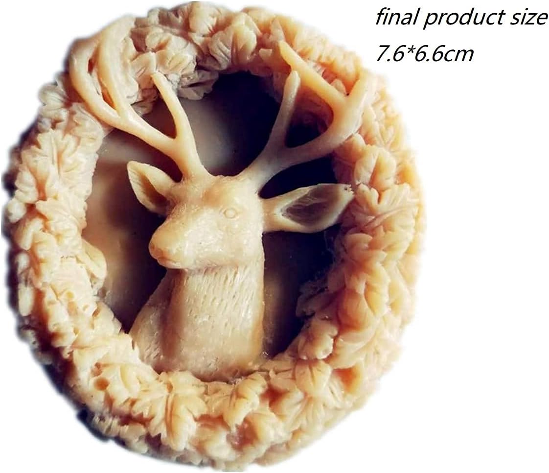 Deer Silicone Animal Soap Mold - Round Shape for Candle and Cake Decoration
