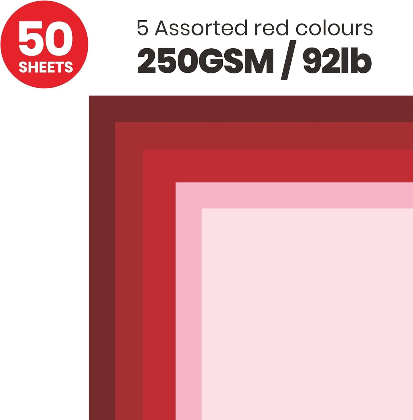 Red Colored Cardstock Thick Paper 50 Sheets, 8.5" x 11" Heavyweight 92lb Cover Card Stock for Crafts and DIY Cards Making