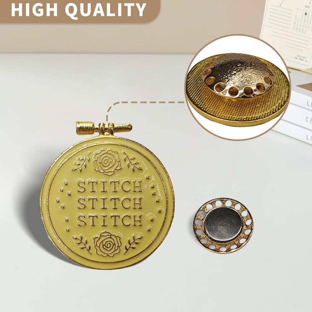 Needle Minder Magnet, Magnetic Needle Minder, Needle Minders Magnetic Cross Stitch Accessories, Magnetic Needle Holder, Life Tree, Butterfly, Cats, Owl, Heart (Gold)