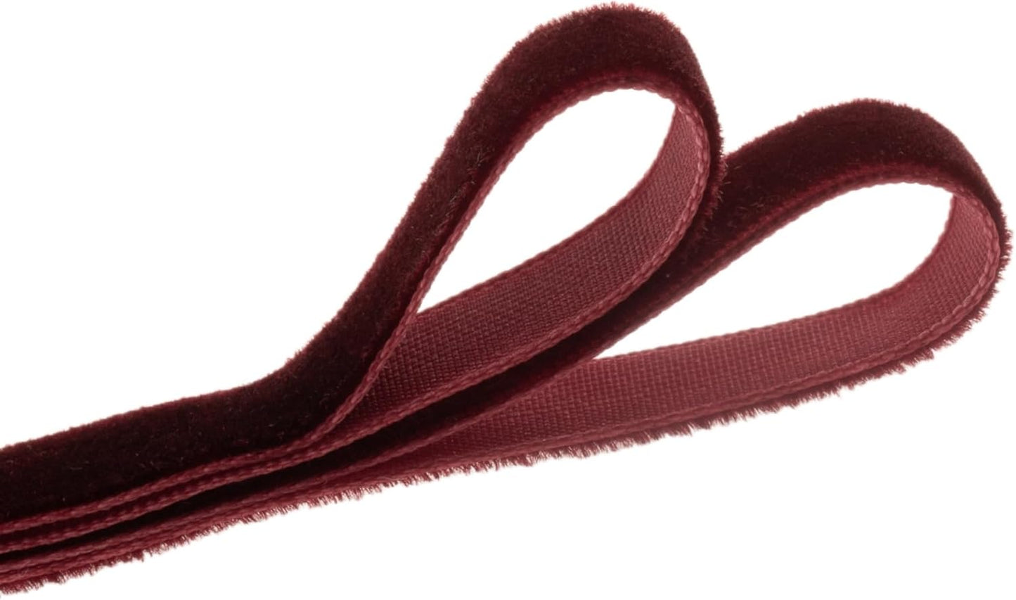 Vintage Burgundy Velvet Ribbon, 5/8 Inch X 25Yd