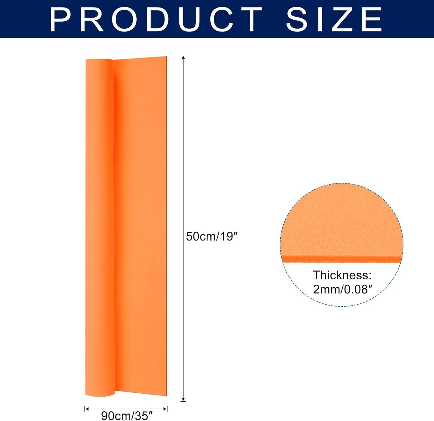 MECCANIXITY Foam Sheets Crafts 35x19 Inch 2mm EVA Craft Foam Paper Foam Sheets for Crafts Projects DIY Cosplay Modeling, Orange