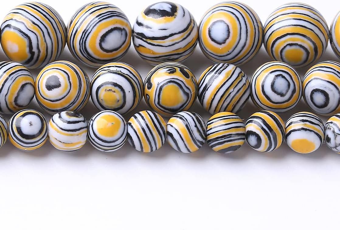 90PCS 4MM Yellow Malachite Beads Natural Gemstone Round Stone Beads for Jewelry Making DIY Energy Stone Healing Power Bracelet 15"