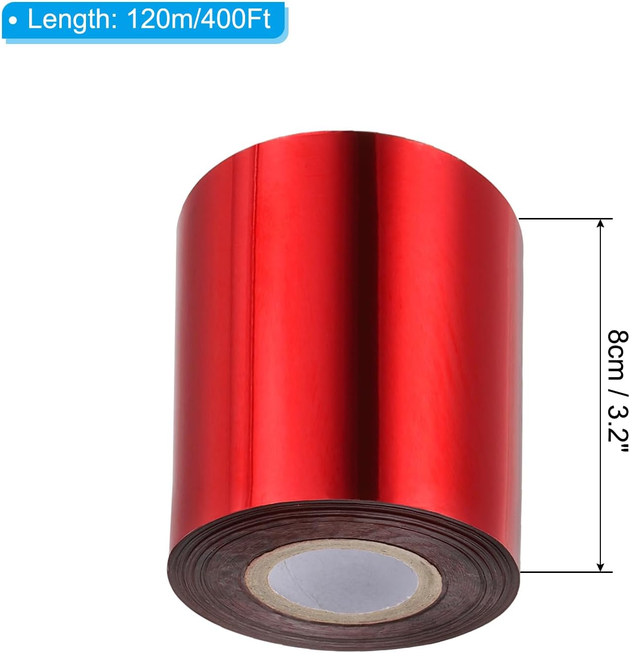 PATIKIL 3.2"x400Ft Hot Stamping Foil Paper,Heat Transfer Hot Stamping Paper Foil Roll for Leather DIY Logo Decor Craft Gift Card Package Scrapbook,Red
