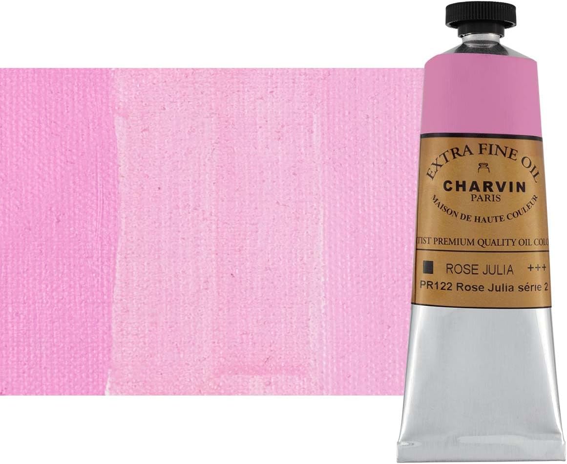 Charvin Extra Fine Oil Paint, Julia Pink 60 mL - Triple-Milled, Rich Texture, Poppy Oil-Based, Light-Fast, Handmade, Archival Quality