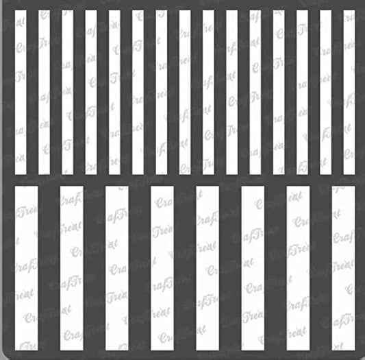 CrafTreat Reusable Geometric Stripe Stencils for Painting on Wood, Wall, Tile, Canvas, Paper, Fabric and Floor - Stripes - 6x6 Inches - DIY Art and Craft Stencils
