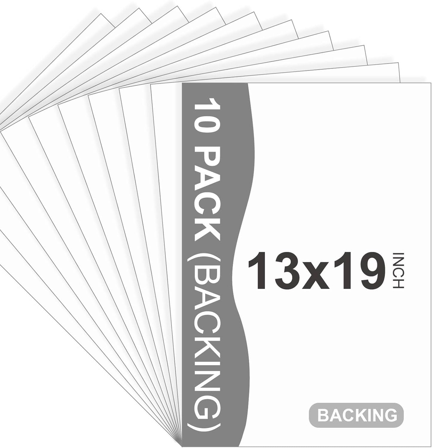 10 Pack Backing Boards, 13x19 Uncut White Mats Matboards, Acid-Free Backerboards for Art Prints, Ideal for Photos, Pictures, Prints, and Frames
