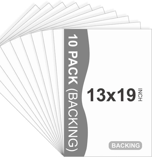 10 Pack Backing Boards, 13x19 Uncut White Mats Matboards, Acid-Free Backerboards for Art Prints, Ideal for Photos, Pictures, Prints, and Frames