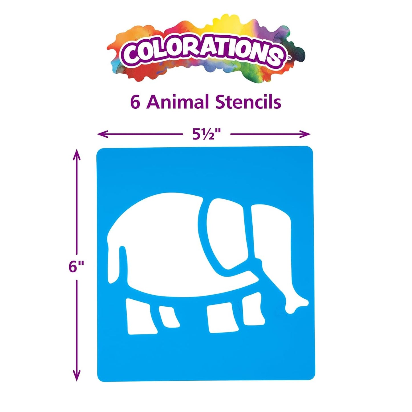 Washable Plastic Animal Stencils - Set of 6