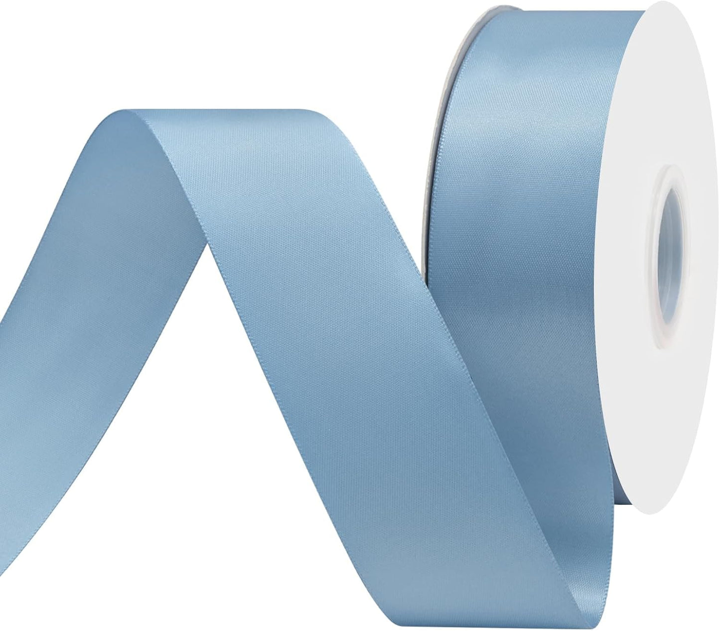 Dusty Blue Satin Ribbon 1-1/2" X 50 Yards Solid Color Double Faced Ribbons Perfect for Crafts Wedding Decor Bow Making Arts Sewing and More