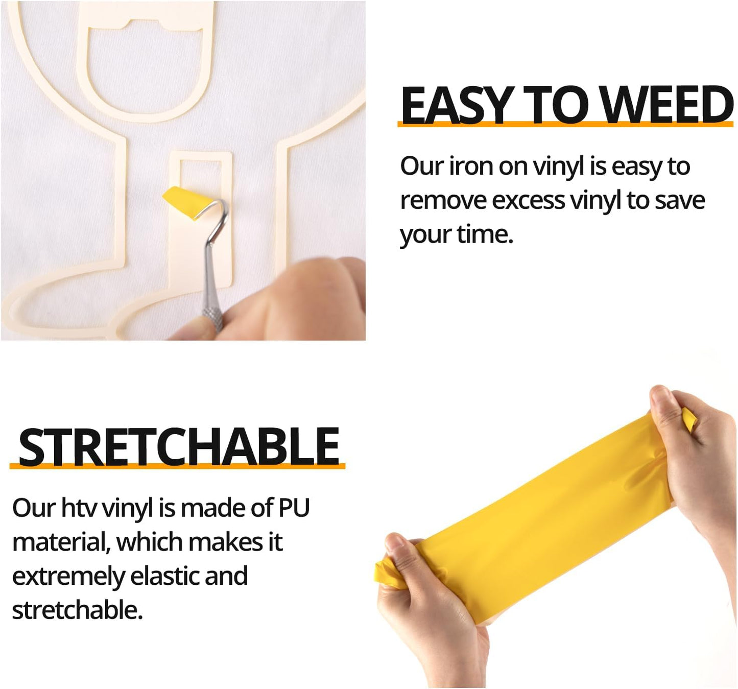 HTVRONT Yellow Heat Transfer Vinyl Bundle - 10 Pack 12" x 10" HTV Vinyl for T-Shirt, Yellow Iron on Vinyl for All Cutting Machine or Heat Press Machine