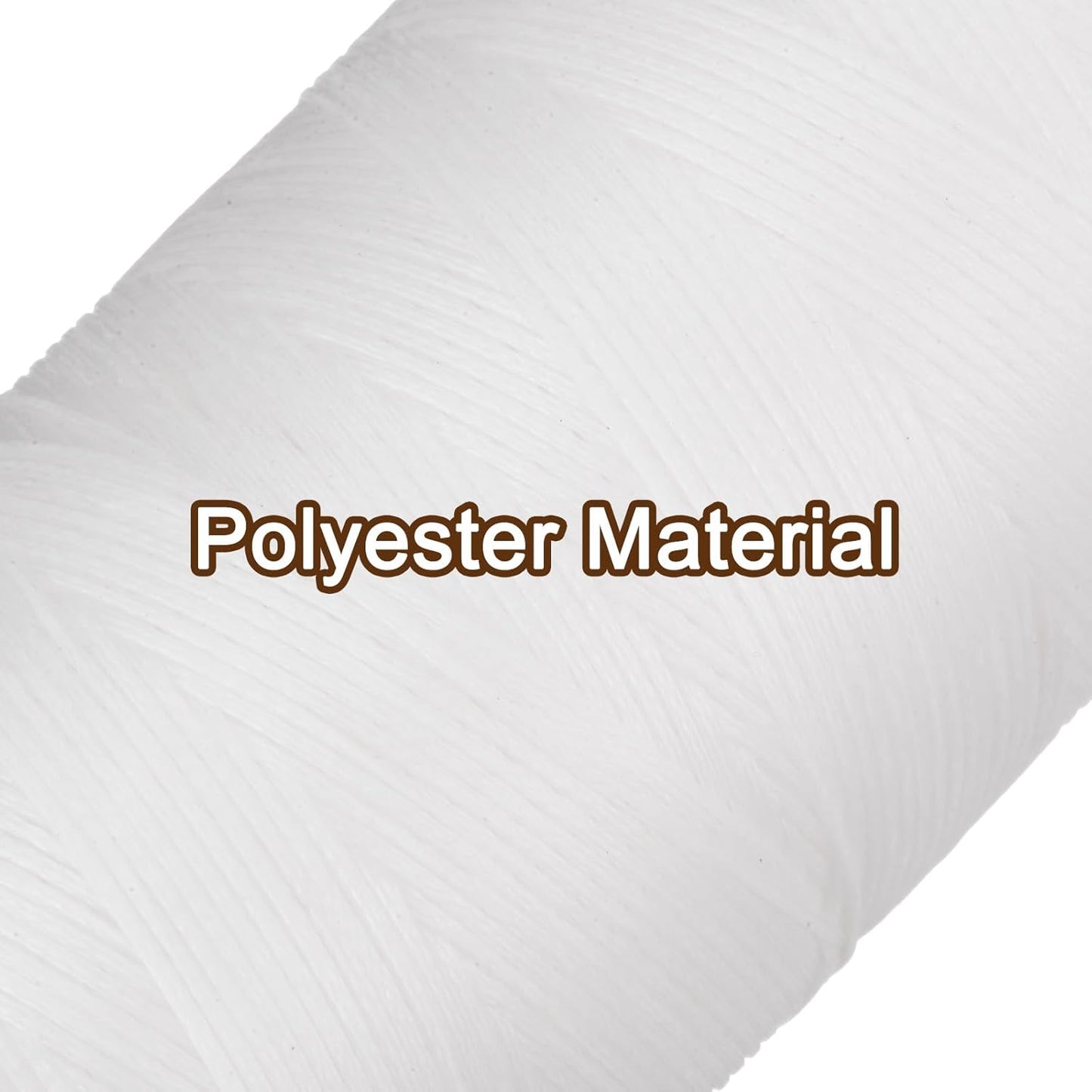 uxcell Leather Sewing Waxed Thread, 284 Yards / 260m 0.8mm 150D Flat Polyester All-Purpose Threads for Leather Crafts, Bookbinding, Milky White