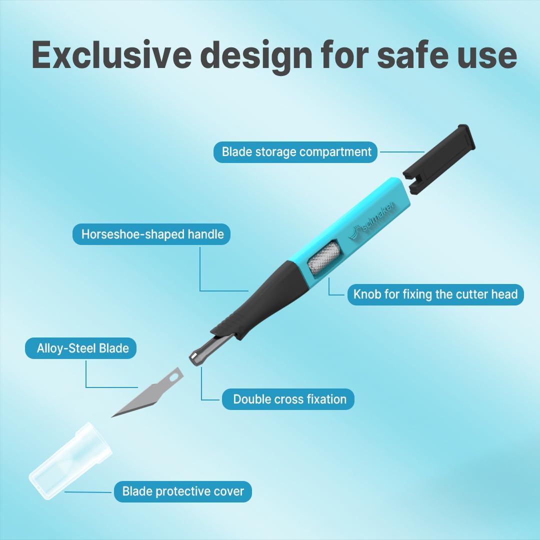 5 PCS Exacto Knife,Hidden Blade Design at The End,Comes with 5 Spare High Qualiry Carbon Steel Exacto Knife Blades. Craft Knife for Crafting, Arts,Modeling,Scrapbooking,Stencil,DIY Projects.5 Color