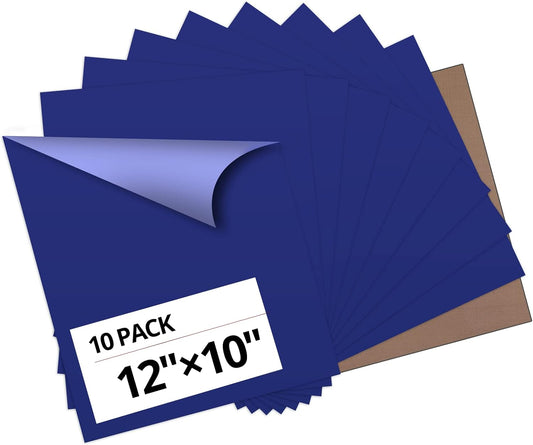 HTVRONT Blue Heat Transfer Vinyl Bundle - 10 Pack 12" x 10" HTV Vinyl for T-Shirt, Royal Blue Iron on Vinyl for All Cutting Machine or Heat Press Machine